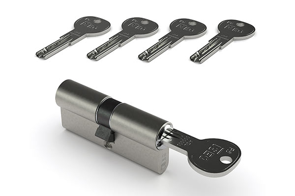 Sicherheits-Zylinder mit 5 Schlüsseln